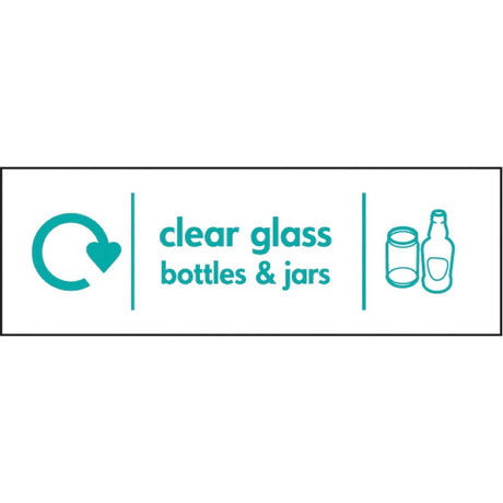 WRAP Recycling Sign - Clear glass bottles & jars