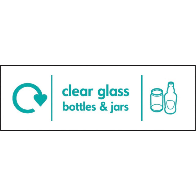 WRAP Recycling Sign - Clear glass bottles & jars