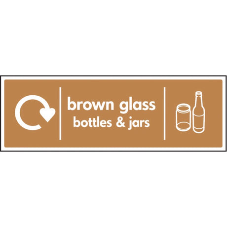 WRAP Recycling Sign - Brown glass bottles & jars