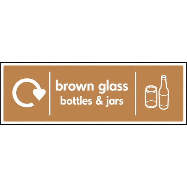 WRAP Recycling Sign - Brown glass bottles & jars