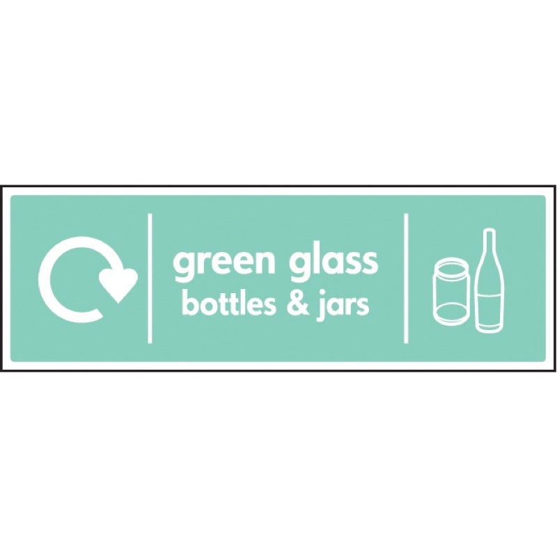 WRAP Recycling Sign - Green glass bottles & jars