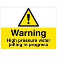 Warning High pressure water jetting in progress