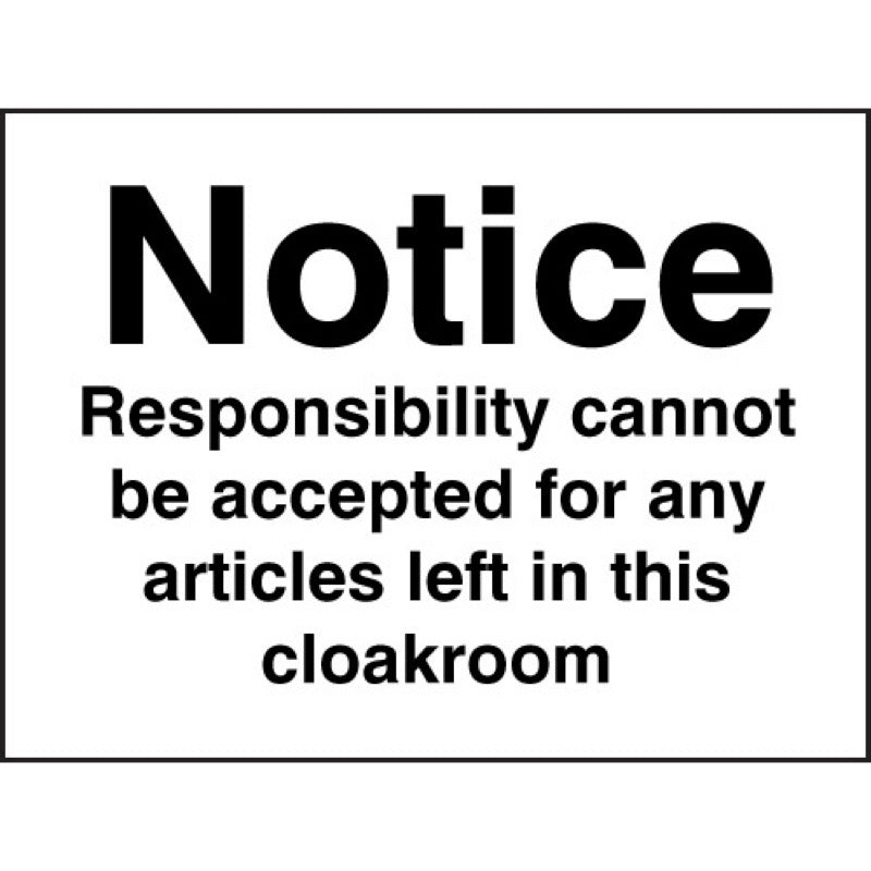 Notice responsibility cannot be accepted