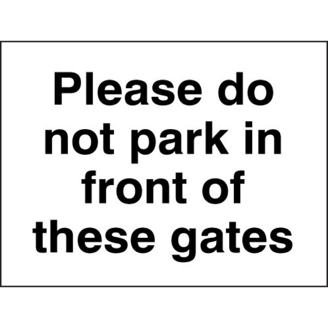 Please do not park in front of these gates