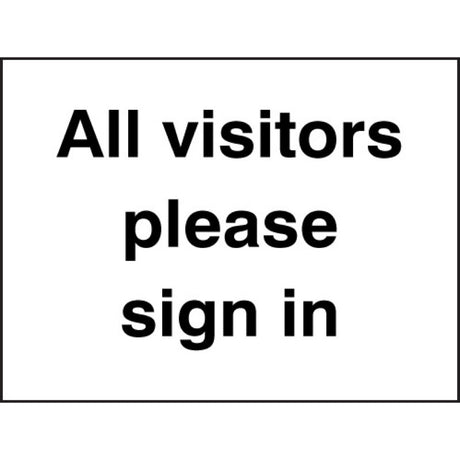 All visitors please sign in