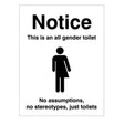 Notice this is an all gender toiletâ€¦