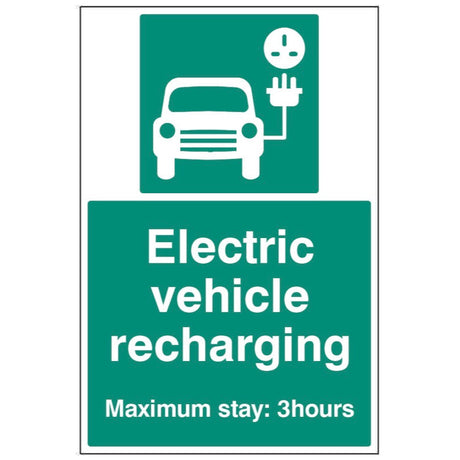 Electric vehicle recharging point - Maximum stay 3 hours