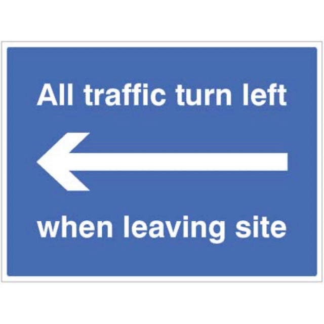 All traffic turn left when leaving site