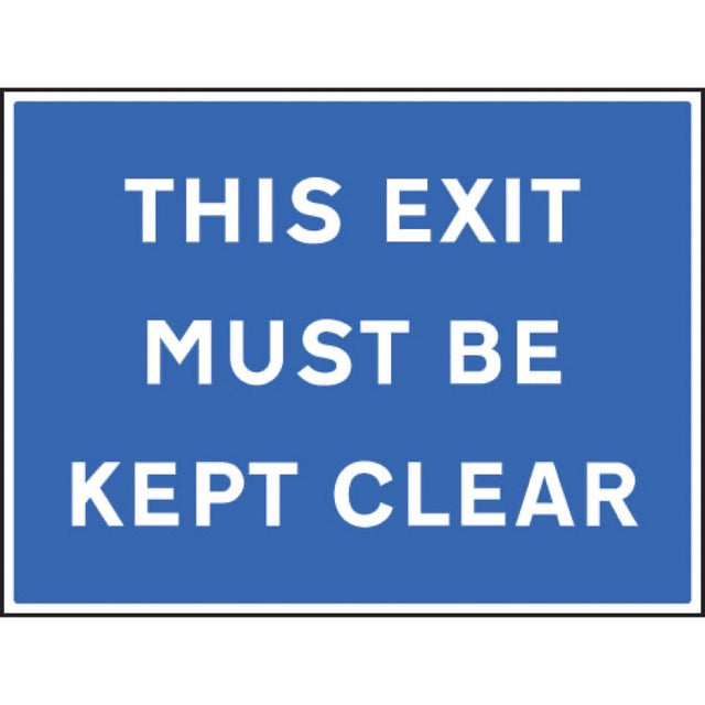 This exit must be kept clear