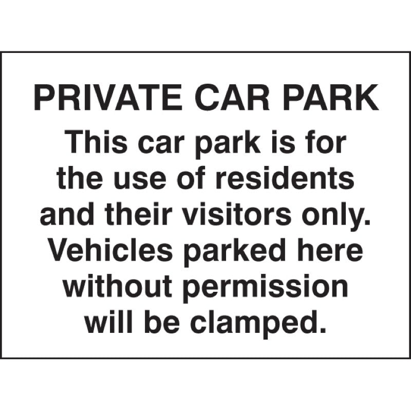 Private car park/residents/visitors only