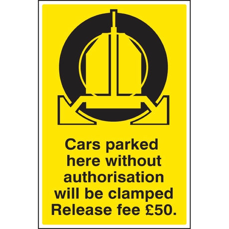 Cars parked clamped - release fee 50