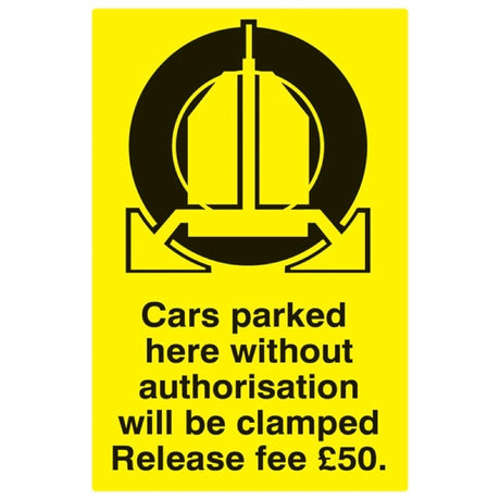 Cars parked clamped - release fee 50