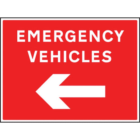 Emergency vehicles arrow left