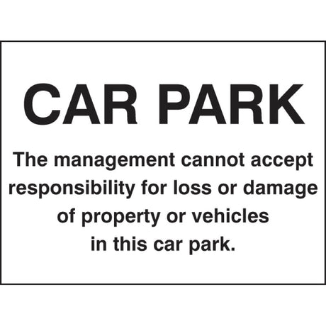 Car park disclaimer