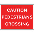 Caution pedestrians crossing