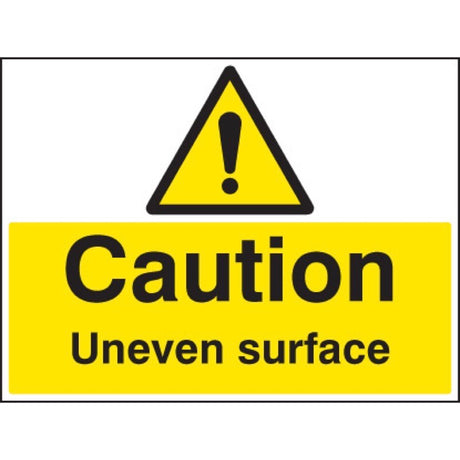 Caution uneven surface