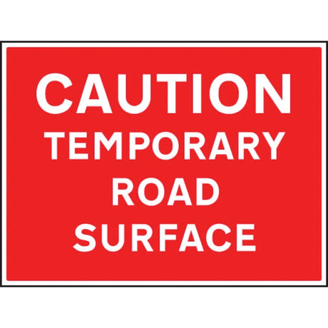 Caution temporary road surface