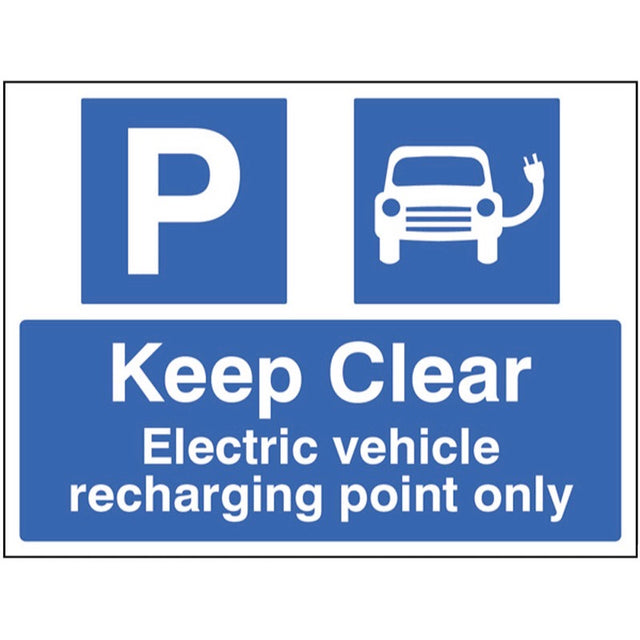 Keep clear Electric vehicle recharging point only