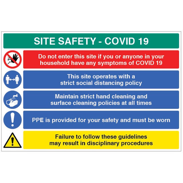 Site Safety COVID19 - This site operates a strict social distancing policy, hand cleaning policy, wear PPE