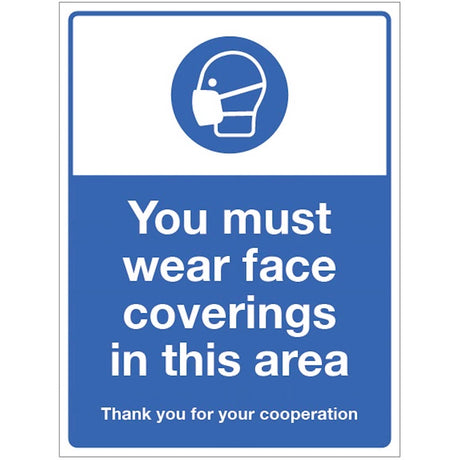 You must wear face coverings in this area