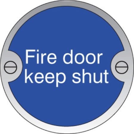 Fire Door Keep Shut 76mm Dia Aluminium Pre-drilled C/w Fixings